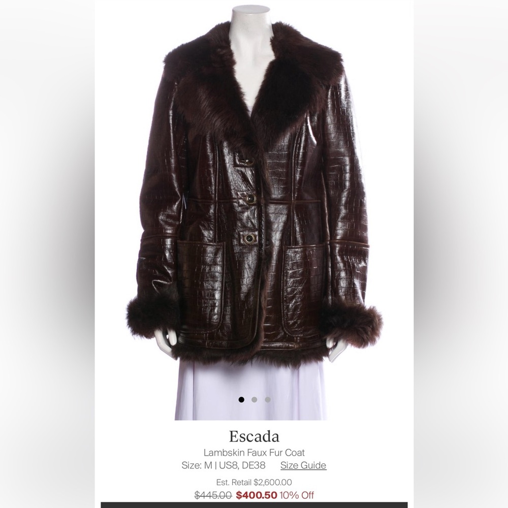 RARE Vintage Escada Brown Lambskin Faux Fur Coat..
Mob wife energy!